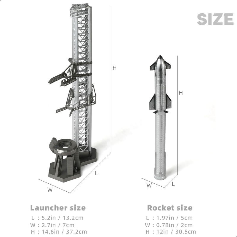QIYUMOKE 1/400 Starship Rocket Model Kits for Spacex Spacecraft Model