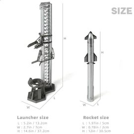 QIYUMOKE 1/400 Starship Rocket Model Kits for Spacex Spacecraft Model Rockets for Adlut with Mechazilla Stand NASA Static Starship Models for Space Enthusiasts Gift or Desktop Display(14.57" L)