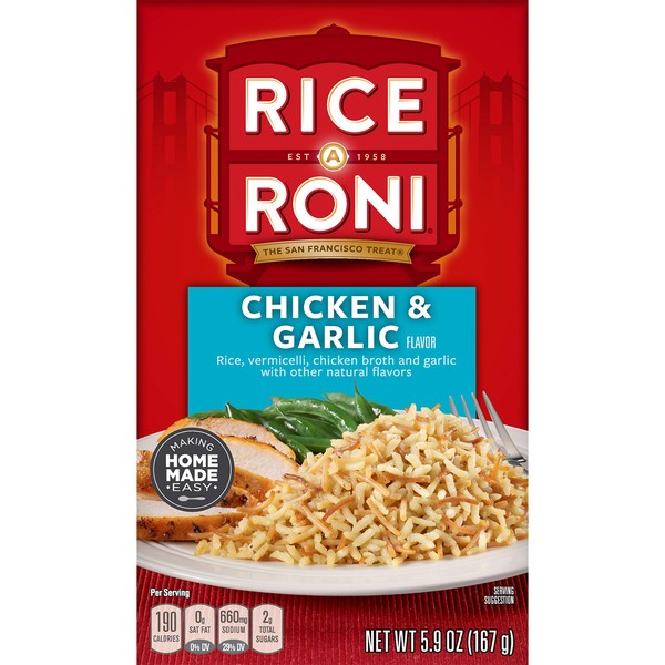 Rice-A-Roni Chicken & Garlic, 5.9-Ounce Boxes (Pack of 12)