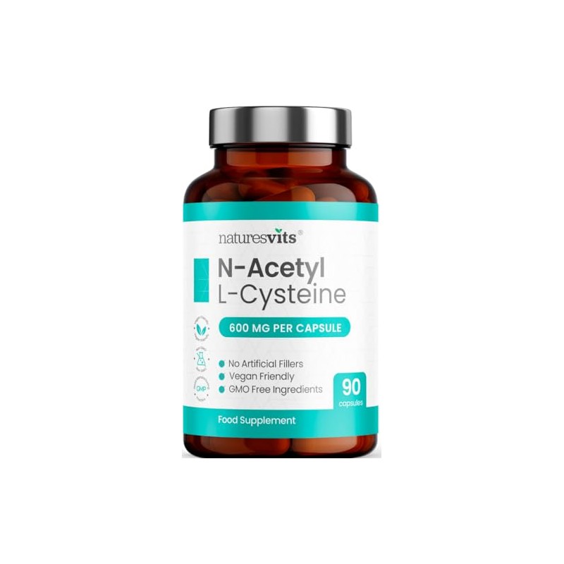 NAC Supplement, 600mg - 90 N-Acetyl-Cysteine Capsules- Vegan Friendly Amino