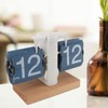 Flip Desk Clock Auto Mechanical Flip 12H AM PM Wood