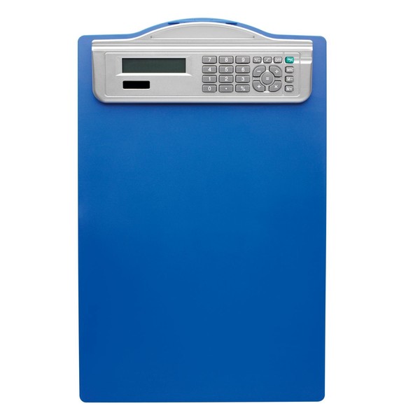 Alco-Albert 5518 Clipboard with Solar Calculator, DIN A4, Scale, Blue