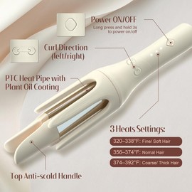 Automatic Curling Iron 1.25 inch Hair Curler Lazy Curling Tool, Fast Heating, Auto Shut-Off, Anti-Scald, Electric Rotating Curling Wand for Women