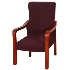 Deisy Dee Stretch Arm Chair Covers, Mid Century Chair Slipcovers, Accent Chair Covers (Dark Brown)