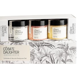 COBA'S DAUGHTER 3-Piece Body Care Set| Body Gift Set | Turmeric Honey & Almond Orange Scrubs | Soothing Aloe Vera Gel| Natural Exfoliating & Moisturizing Set| Bath Gift Set for Women