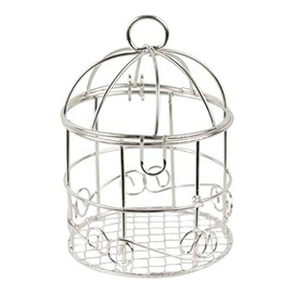 Mylin Jaula Metálica Chica Decorativa Para Recuerdos 7.8x5.4cm Color Plata
