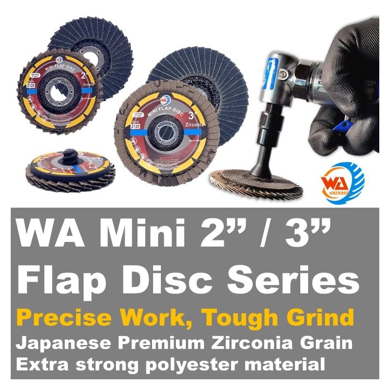 WA 10PACK - 3" Mini VSM Zirconia 80# Flap Discs