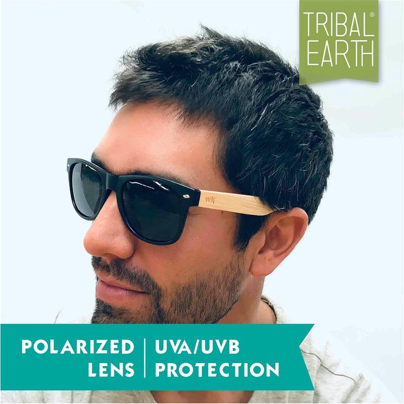 TRIBAL EARTH Bamboo Sunglasses Polarised for Men and Women with