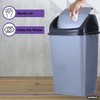 Superio Kitchen Trash Can 13 Gallon with Swing Lid, Plastic
