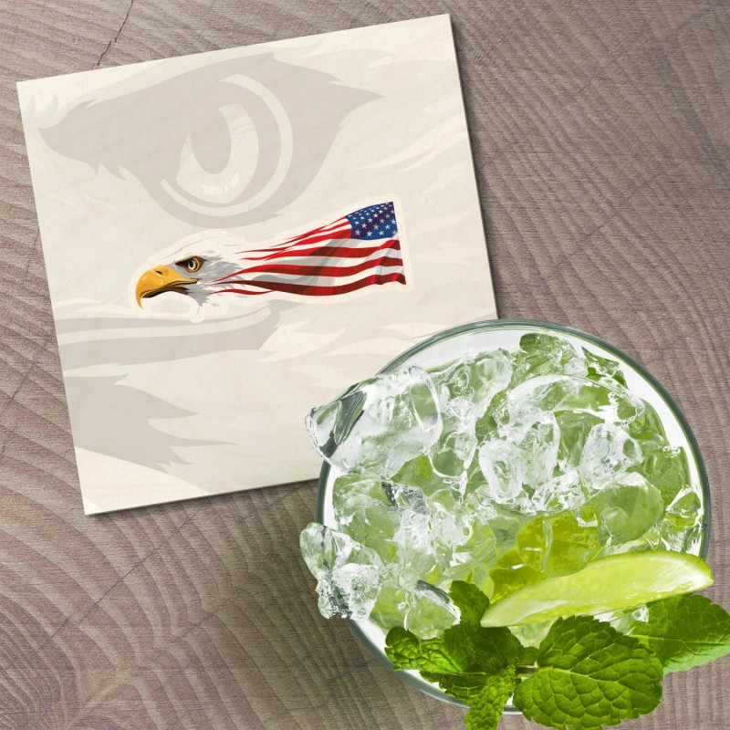 Unbranded Usa Flag Eagle Head 9 Animal 4'' X 4''