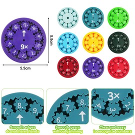 AUAUY Pack of 18 Math Fidget Spinners, Numbers Fidget Spinner Toy, Relieves Stress Fidget Educational Game Toy, Additions Subtraction Multiplication and Division Maths Educational Games Fidget Toy