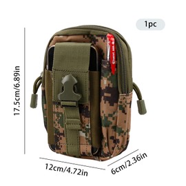 Tabanzhe Compact Tactical Pouch - EDC Pouch, Belt Pouch, Military Backpack, Utility Pouch for Men, Army Waist Bag, Ideal for Sports, Hiking, Camping (Black/Camouflage)