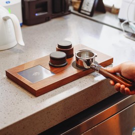 CrossCreek 54mm Espresso Tamper | Slow-Rebound Tamping Tools Fits 54mm Breville Barista Espresso Portafilter | Spiral-Pattern Base | Stainless Steel & Walnut Tamper | Espresso Machine Accessories