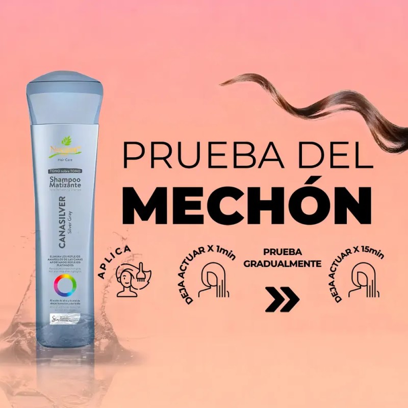 Shampoo Para Cabello Matizante Naissant Cana Silver Gray 300 ml