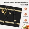 PullinTimes Set of 6 place mats, washable PVC, heat resistant,