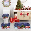 Christmas Bathroom Sets with Shower Curtain and Rugs, Deer Santa
