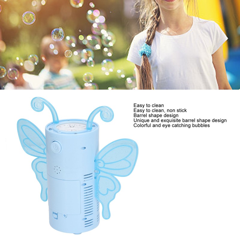 Electric Bubble Machine Automatic Multi Holes Butterfly Shape Portable Lightweight