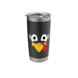 Turkey Face Thanksgiving Matching Family Costume Kids Stainless Steel Insulated Tumbler