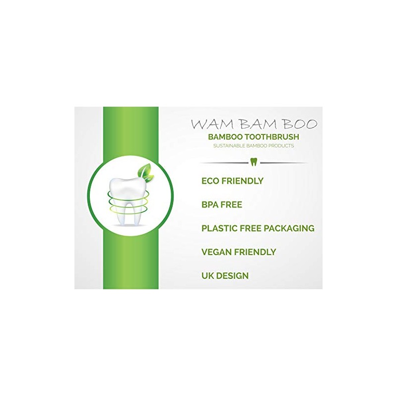 Bamboo Toothbrushes Kids Pack of 4 Kids Bamboo Toothbrushes, Biodegradeable