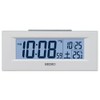 Seiko Clock DL218W Alarm Clock, Radio Wave, White, Digital, LED