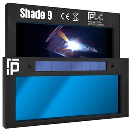 The Heir Single 1.0 | Shade 9 HD Auto Darkening Welding Lens | 2" x 4 1/4" x 0.2" | Darkens Automatically And Ultra Clear | Blue/Gray Front - True Color Weld View | Ridge Products Royal Series