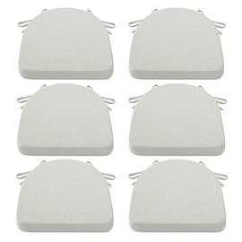 Shinnwa Kitchen Chair Cushions Set of 6, Non-Slip Dining Chair Cushions with Ties and Machine Washable Cover, 6 Pack, 17 x 16.5 x 2in, Off White