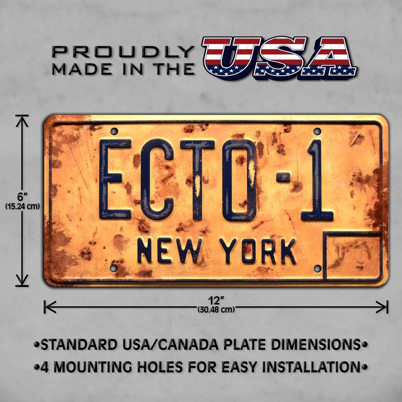 Ghostbusters Afterlife | ECTO-1 | Metal Stamped License Plates