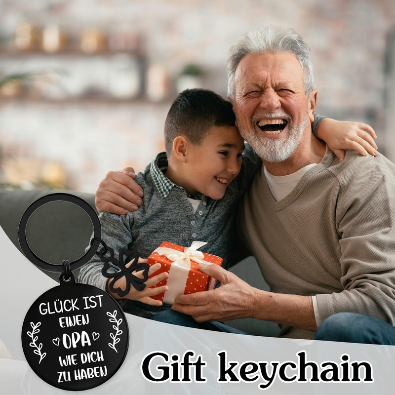 Tasoraor Best Grandpa Gift Keyring – Double-Sided Engraving Key Ring