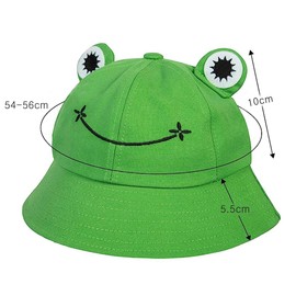 MEZHEN Fishing Hat Frog Fishing Hat Summer Bucket Sun Hat Beach Summer Sun Hats Frog Hat for Children and Adults for Women Teens Girls, Green