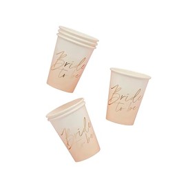 8 Bride to Be Cups, Hen Party Paper Cups, Gold Ombre Hen Night Cups, Bachelorette Tableware, Hen Night Partyware
