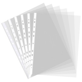 GESDYO 100 Pieces A4 brochure Sleeves Crystal Clear Reusable A4 Plastic Sleeve，Can be Used for organizing and Sorting folders, at Home, in The Office and at School