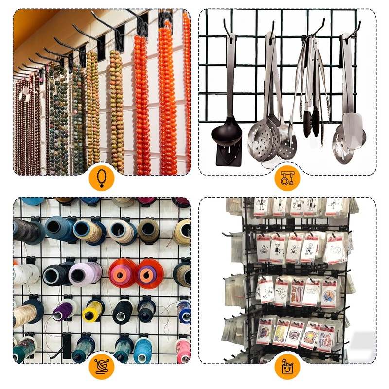 Gridwall Hooks 60 Pcs, Pack in 4/6/8 Inch Gridwall &