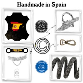 Hands Free Dog Lead. Double Ended Lead for Small Medium Large Dogs. Rope Double Dog Lead. MultiFunction Suitable for Shoulder, Waist. Made in Spain. Black&Black
