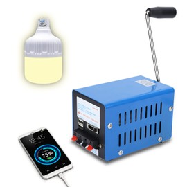 Bewinner F20 Portable Hand Crank Generator, 3V-15V Dual USB Ports Manual Emergency Generators Charger for Outdoor Camping Survival, 20W Large Outpu