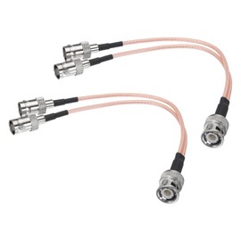 MECCANIXITY 2Pcs 0.5FT/15cm RG316 Coaxial Cables BNC Splitter Cable BNC Male to Dual BNC Female Low Loss Coaxial Cable for Network 2G 3G 4G Antenna Router Coax Mobile to Base Antenna Orange