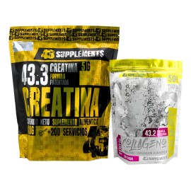 Kit Creatina Monohidratada 1kg  Colgeno Hidrolizado 500g Sabor Sin Sabor                                                                              