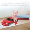 Pig Statue UV Resistant Coating Handcraft Resin Pig Figurine Red