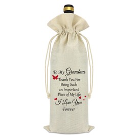Grandma Gifts from Grandchildren Thank You Gift for Grandma Nana Wine Bag Grandma Birthday Gift I Love You Grandma Gifts Thanksgiving Christmas Mother's Day Gift for Grandmother Nana Wine Bottle Bag
