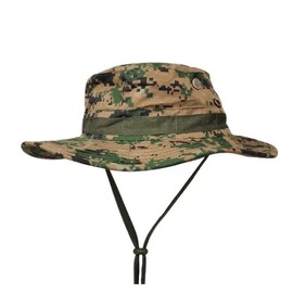 QHIU Boonie Tactical Fishing Hat Boonie Sun Protection Vision Camouflage for Camping Hiking Fishing Men Unisex, AOR2