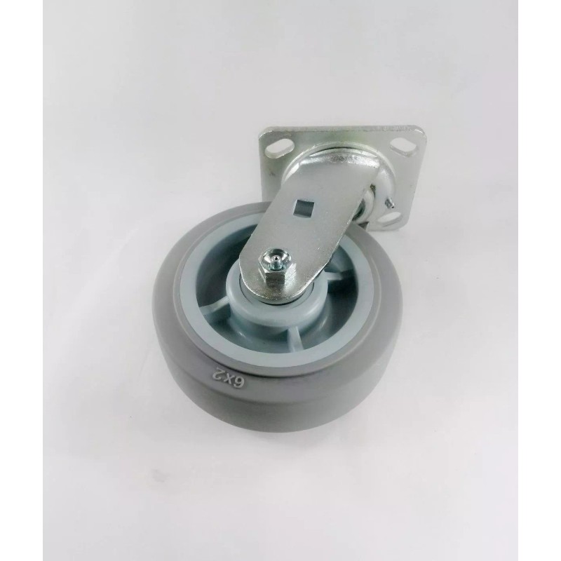 Hy-Weld 6" x 2" Non-Marking Rubber Caster(Flat) - Swivel (2EA)