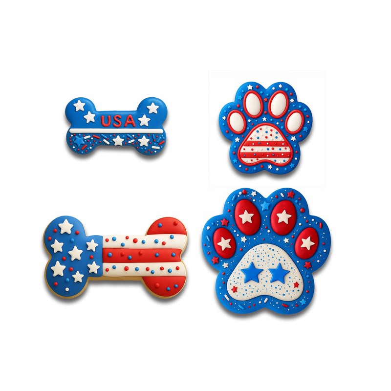 Dog Bone & Paw Print Cookie Cutter Set - 3"