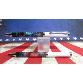 TERZETTI SET OF 2 TERZETTI " Statue of Liberty" Slim Metal Ballpoint Pen+ Velvet Pouch