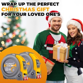 MulWark 2 Pack Metric Tape Measure, Easy Read Measuring Tape Retractable with Fractions 1/8, Both-Side Metal Blade, Magnetic Hook & Shockproof Case for Construction, Carpenter, Architect, Woodworking