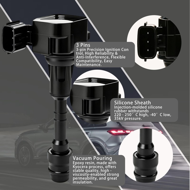 UF349 Ignition Coils & Double Iridium Spark Plugs (6-Pack) Compatible