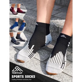 Compression Sport Running Socks: Athletic Socks for Men Women with Cushion,3 Pairs Work Hiking Basketball Ankle Socks