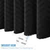 Boho Shower Curtain – Tufted Chevron Striped Fabric, Waterproof and