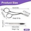 2 Pcs Eyebrow Scissors and Brush Kit Stainless Steel Trimmer