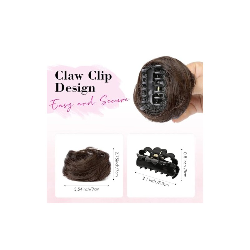 REECHO 2 Mini Extensiones De Cabello Con Clip Para Moño,
