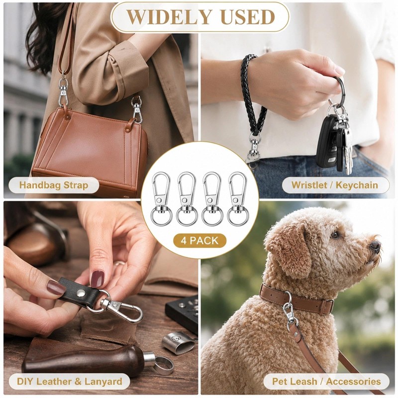 Thfaeyta 4Pcs Swivel Lobster Clasps, Snap Hooks for DIY Keychain
