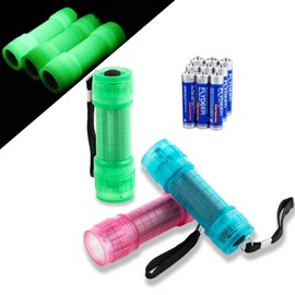 KunHe 3 Pack Glow in Dark Flashlights Mini Flashlight for Kids Bulk flashlights with Batteries Included Perfect for Teaching Kids Birthday Party Christmas Gifts Stocking Stuffers